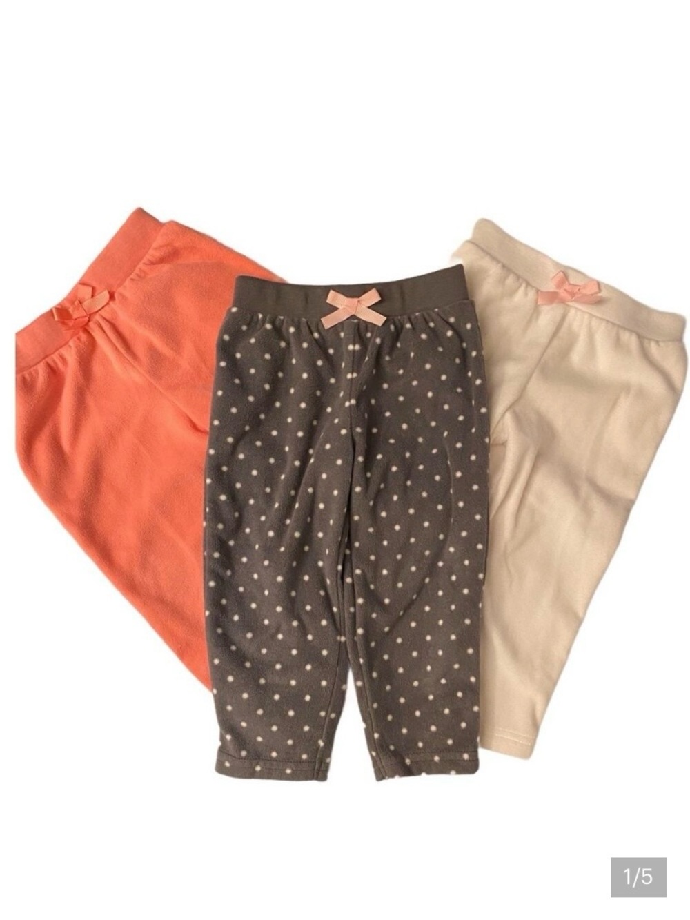 3 Pair Simple Joys Fleece Pants Baby Size 12 Months - Picture 2 of 6